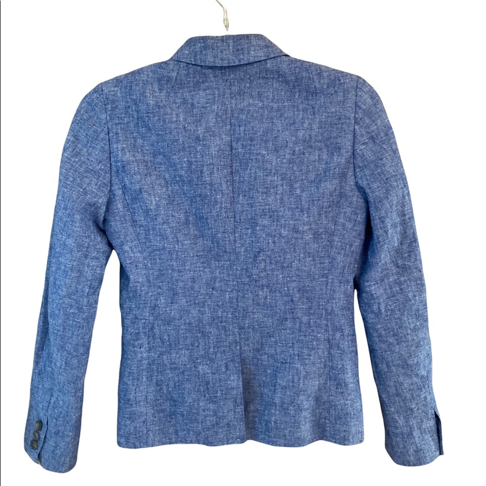 J Crew Chambray Linen Blazer size 00 - Picture 2 of 11